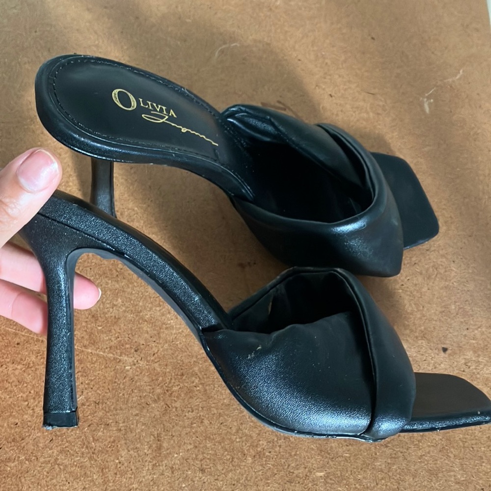 Patent Leather Peep Toe Heeled Sandals